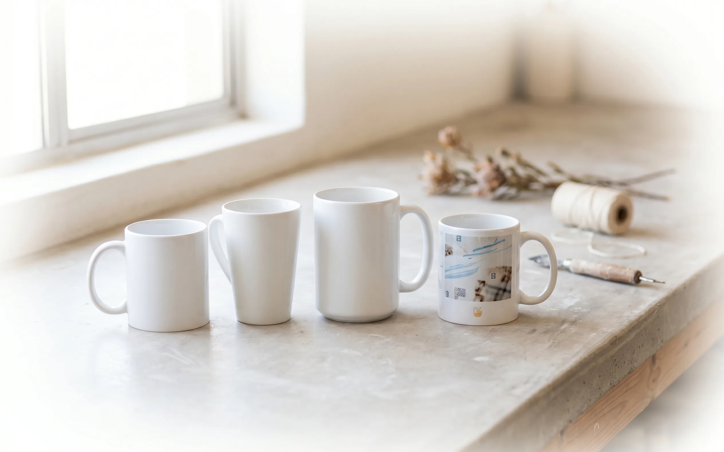 White Ceramic Mugs