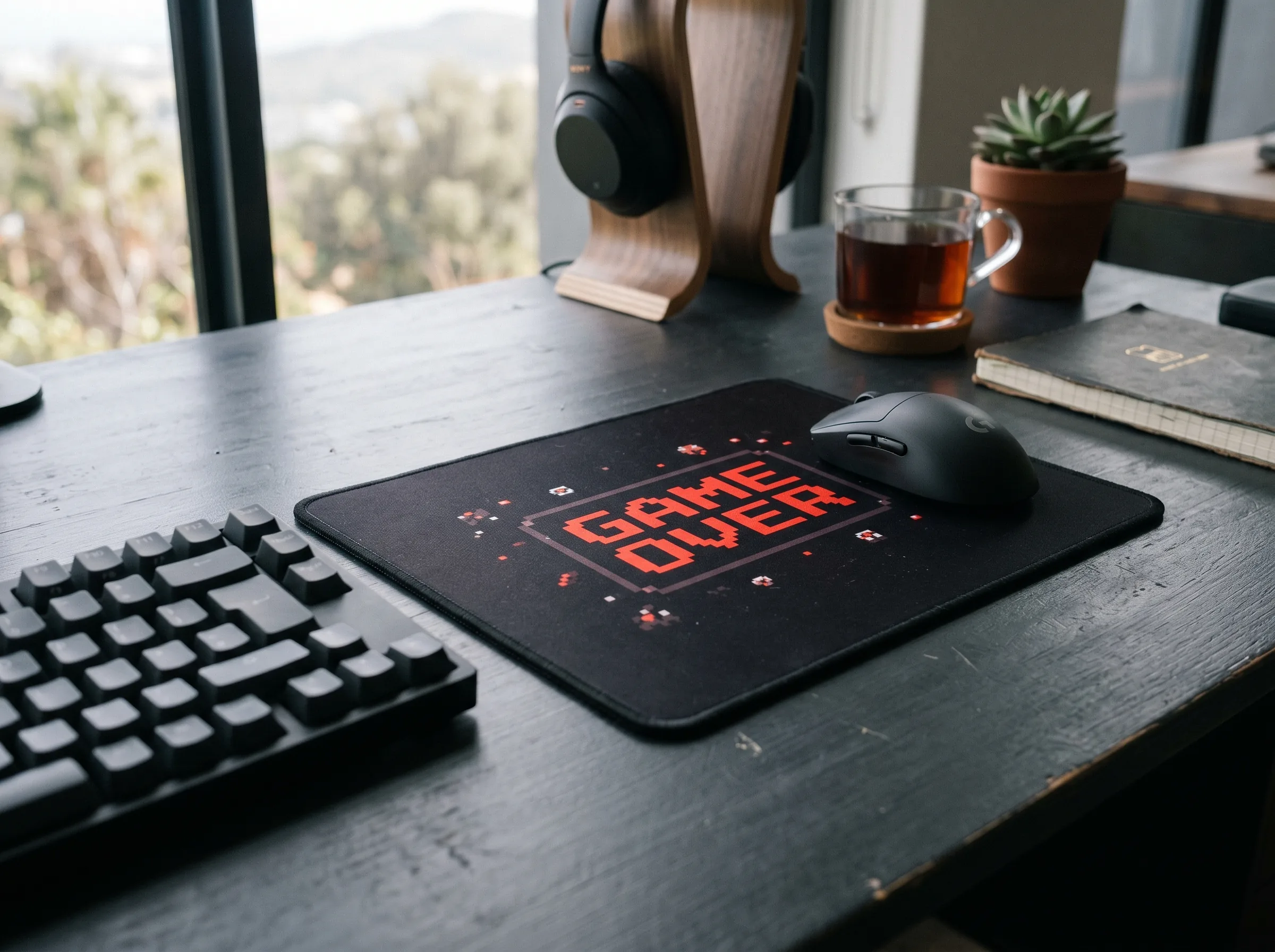 Retro style Game Over mousepad.